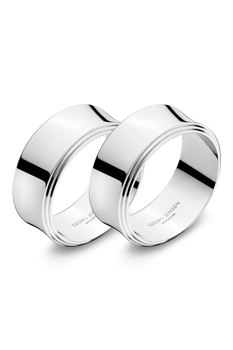 Pyra Set of 2 Napkin Rings, Main, color, SILVER