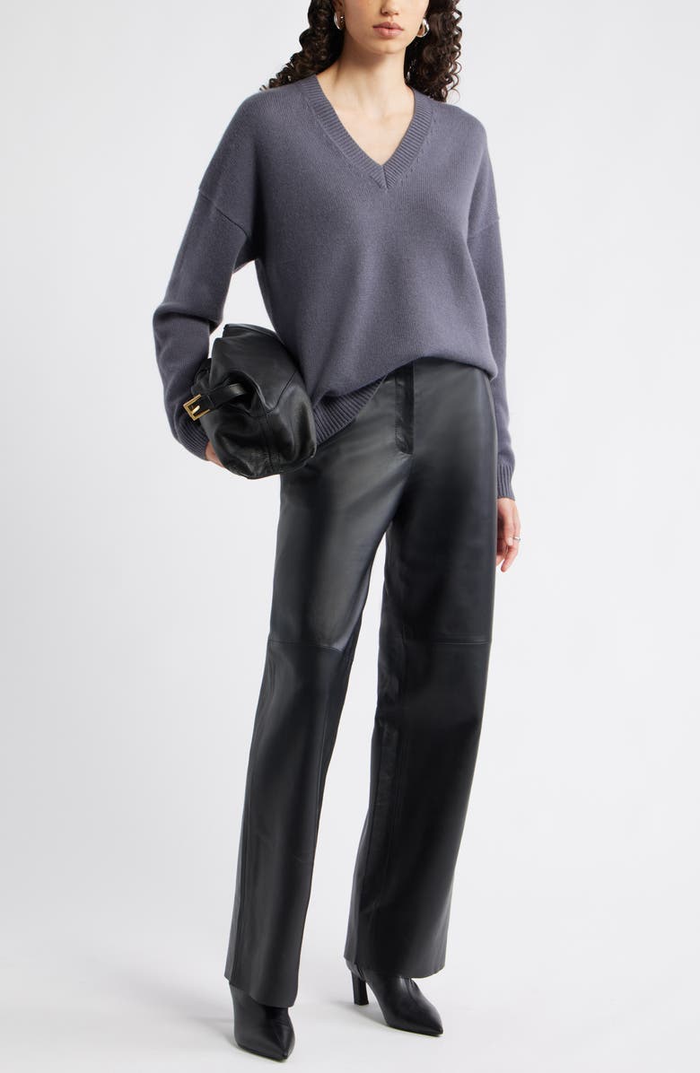 Nordstrom V-Neck Wool & Cashmere Sweater, Alternate, color, Grey Agate