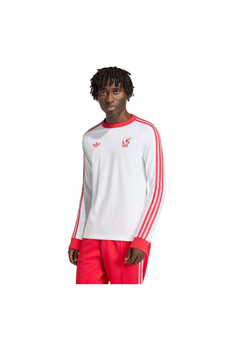 Men's adidas Originals  White Liverpool Culturewear Originals Long Sleeve T-Shirt, Main, color, White