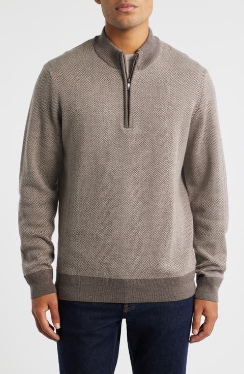 Grant Merino Wool Quarter Zip Sweater