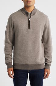 Robert Barakett Grant Merino Wool Quarter Zip Sweater
