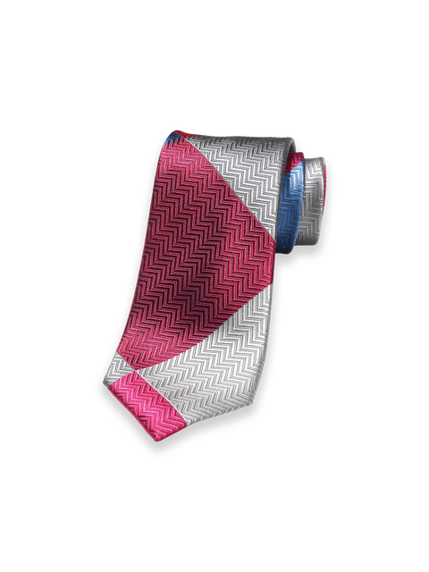 Patchwork Woven Silk Tie