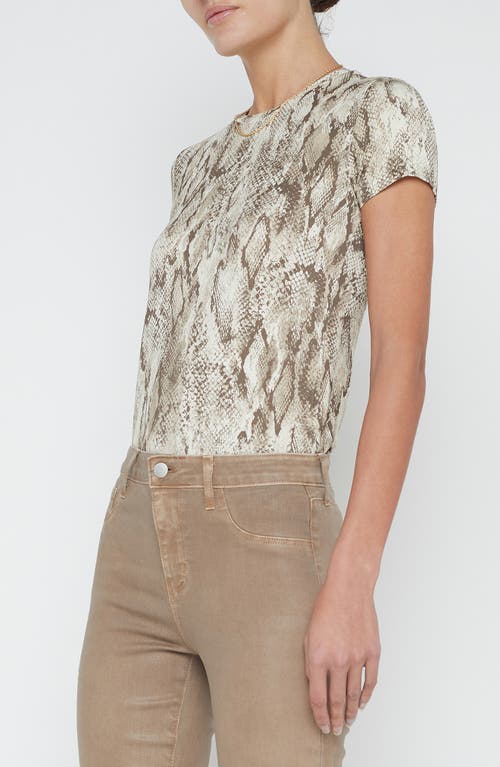 L Agence L'agence Ressi Snakeskin Print Top In Neutral