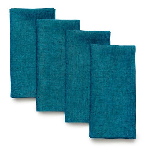 Linen Dinner Napkins Set of 4, 20 x 20 Inch for Dining Table, Holiday and Everyday Table Decor - Athena