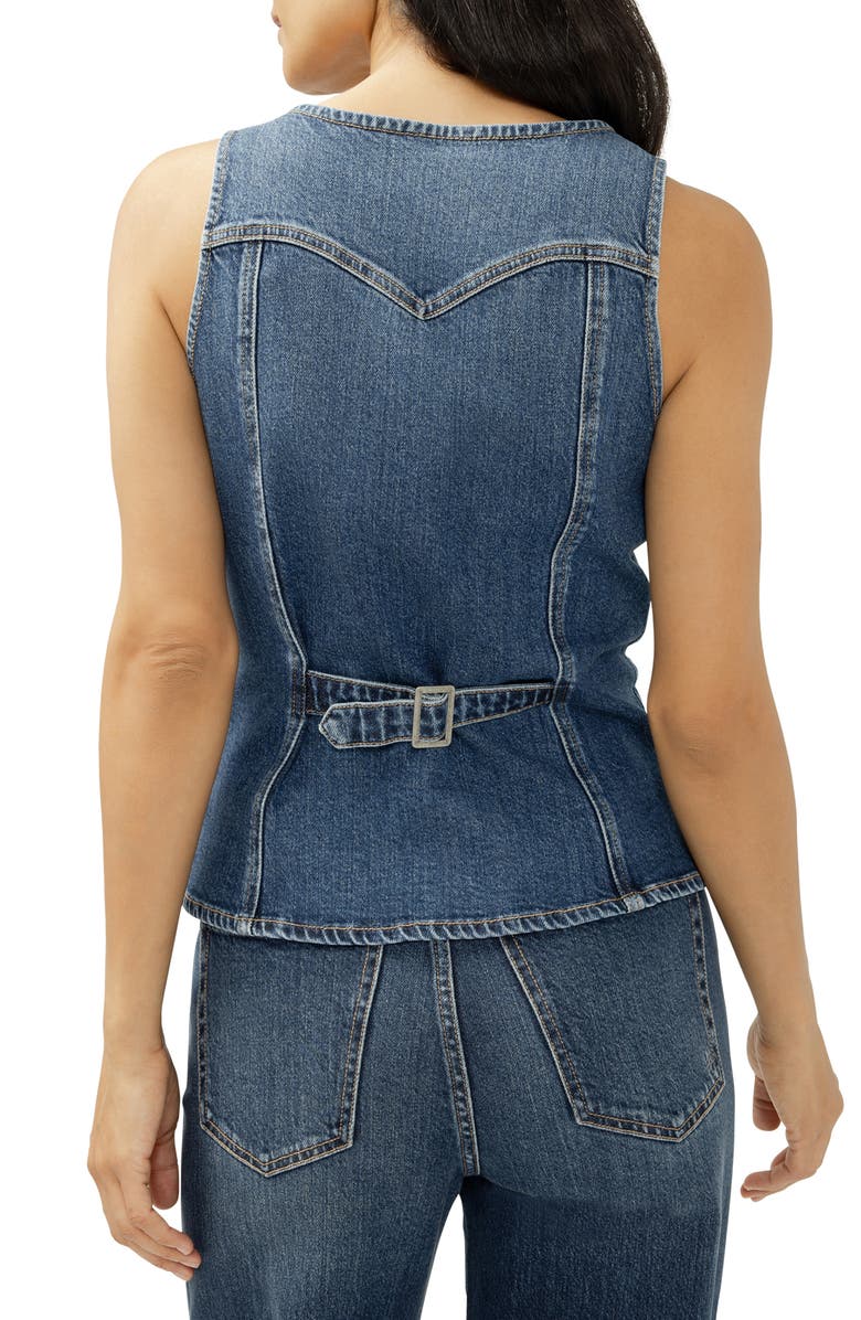 Silver Jeans Co. Longline Denim Vest, Alternate, color, Clapham