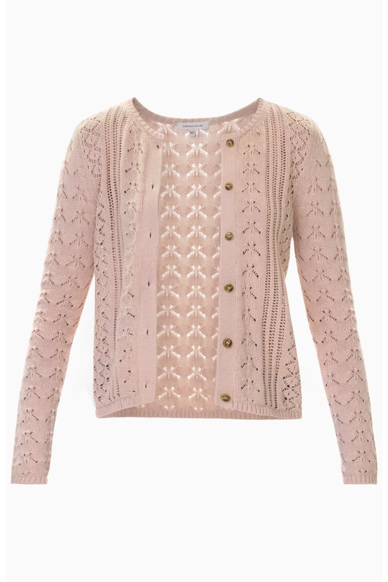Hannah Pointelle Cardi, Alternate, color, Desert Rose