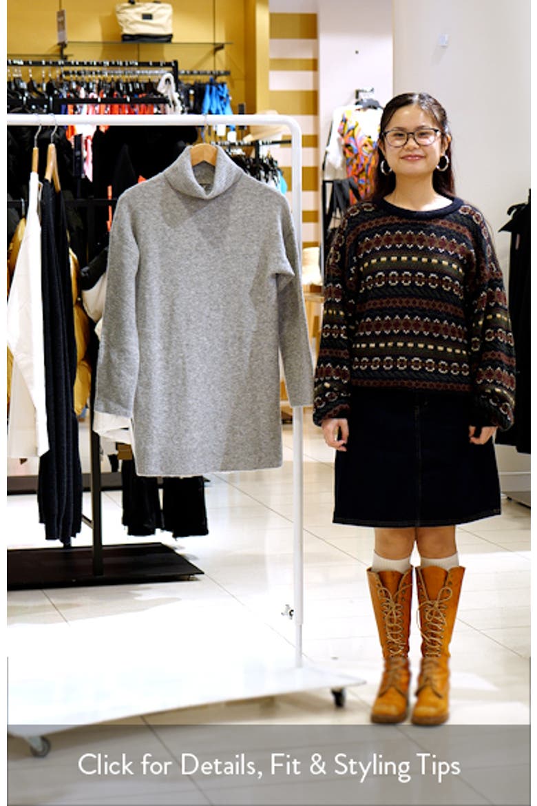 Taldote Long Sleeve Turtleneck Sweater Dress video