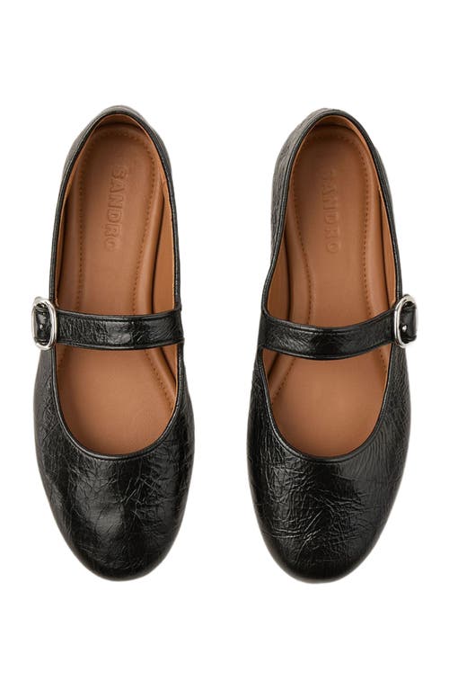 Sandro Leather Ballet Flats In Black
