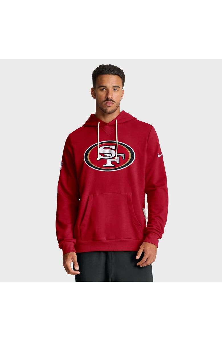 Nike Men's Nike Scarlet San Francisco 49ers Sideline Standard Issue Initial Home Dri-FIT Hoodie, Alternate, color, 