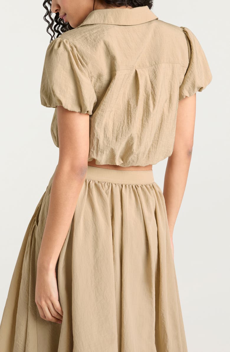 Allinae Button Up Crop Top