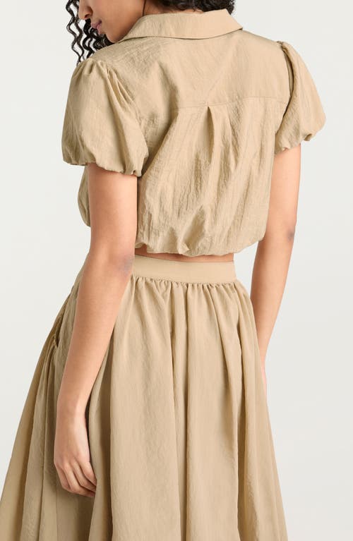 Cinq À Sept Allinae Button Up Crop Top In Brown