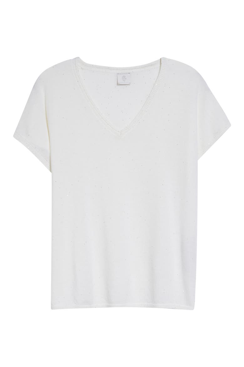 V-Neck Wool Blend Sweater, Alternate, color, 150 CREAM