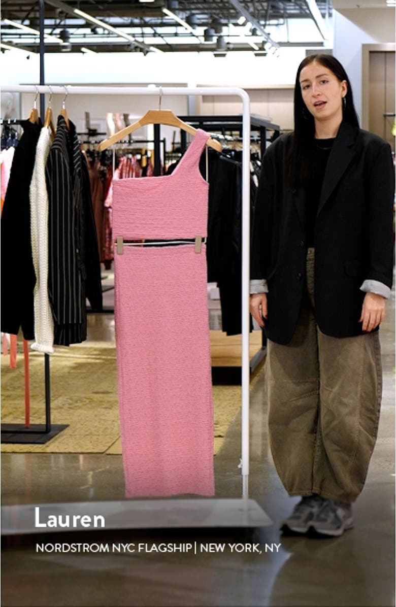 Lovera Two-Piece One-Shoulder Top & High Waist Midi Skirt, sales video thumbnail