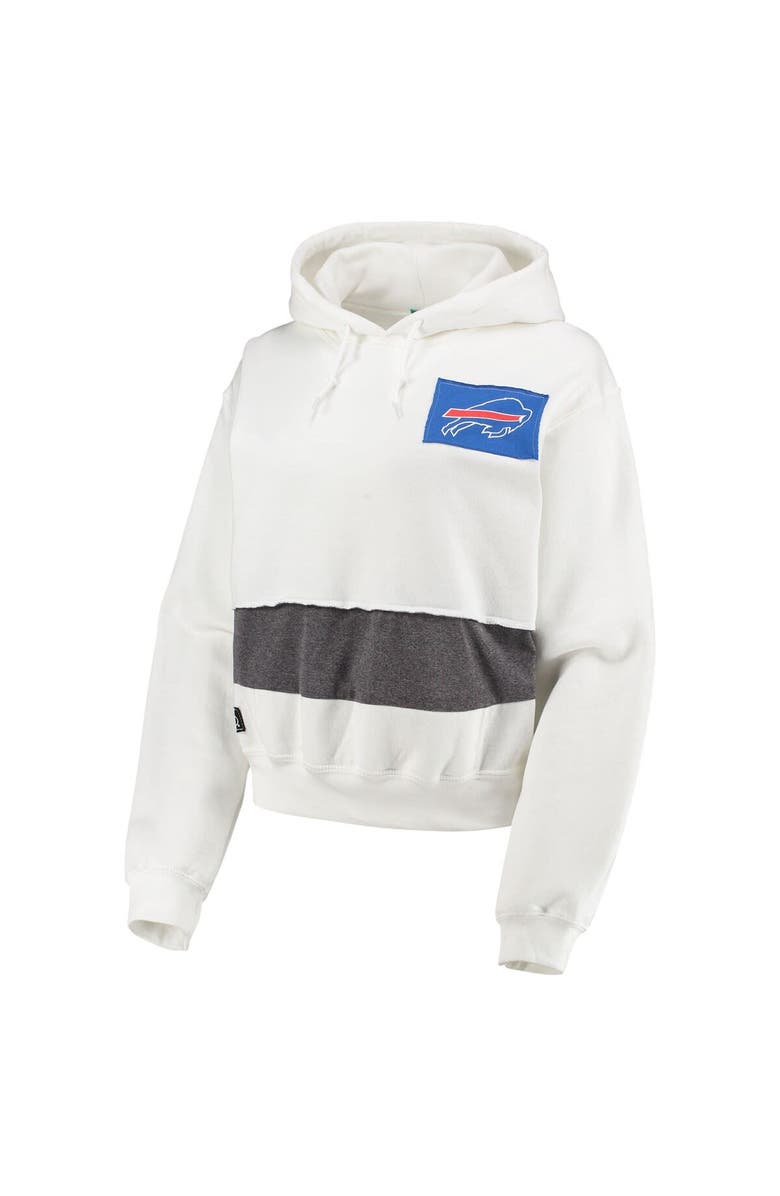 REFRIED APPAREL Women's Refried Apparel White Buffalo Bills Sustainable Crop Dolman Pullover Hoodie, Alternate, color,
