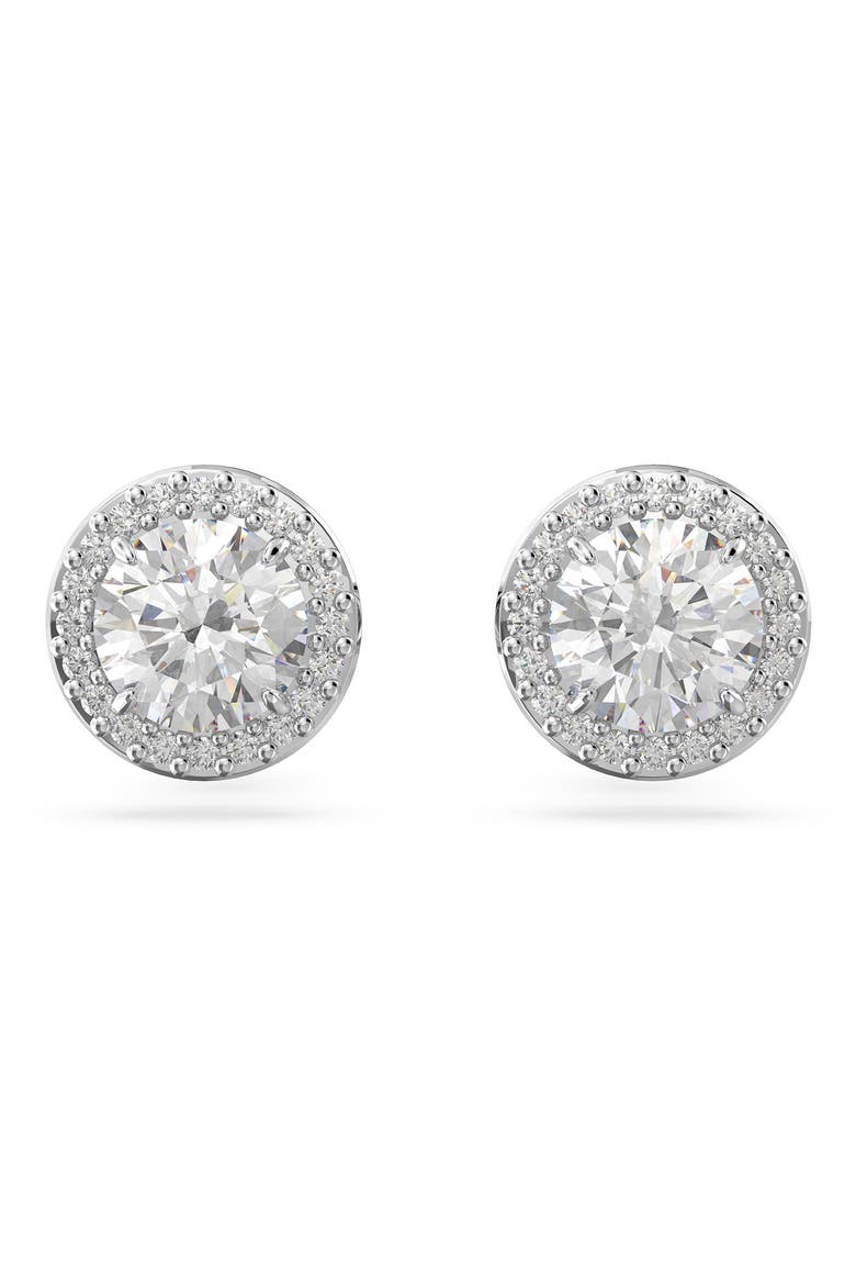 Una Pavé Crystal Stud Earrings, Main, color, SILVER