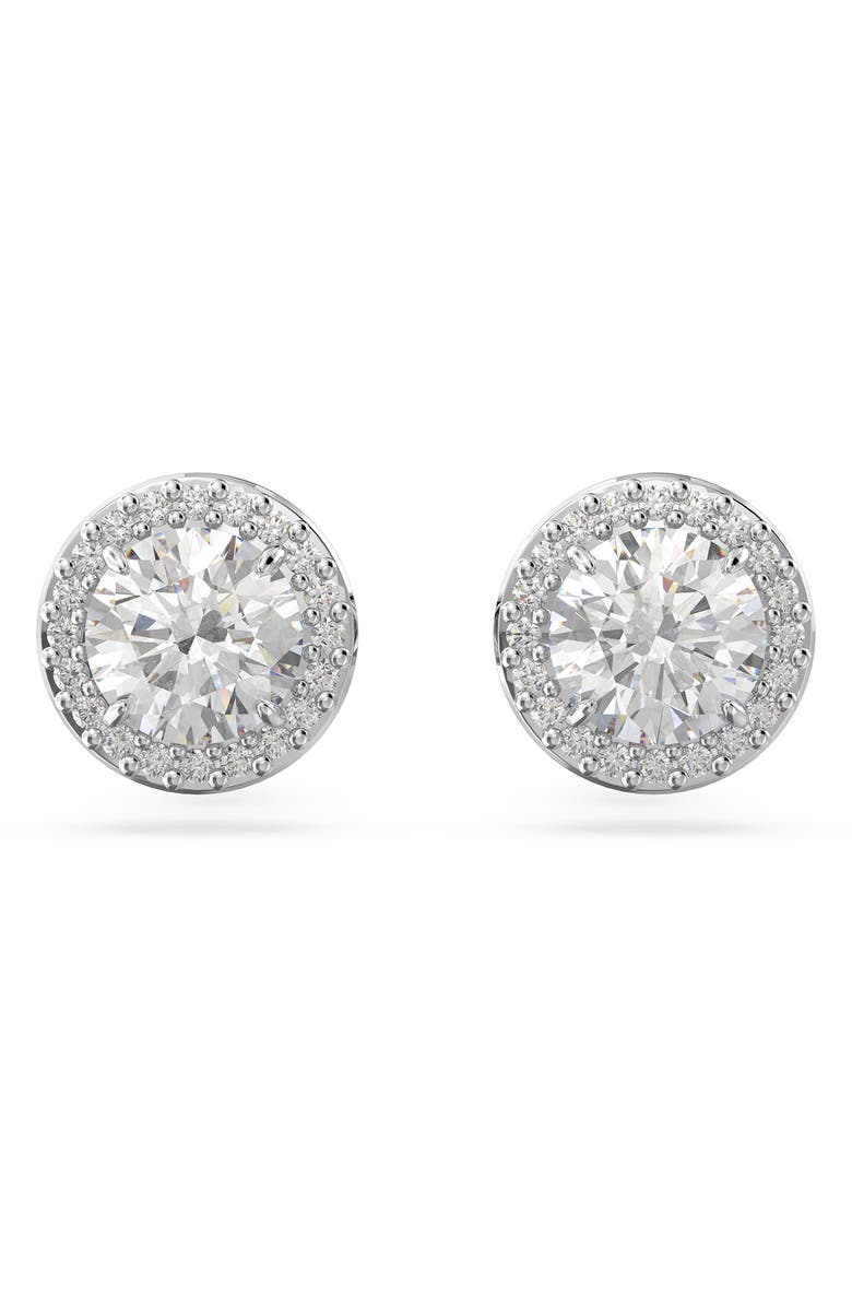 Swarovski Una Pavé Crystal Stud Earrings, Main, color, Silver