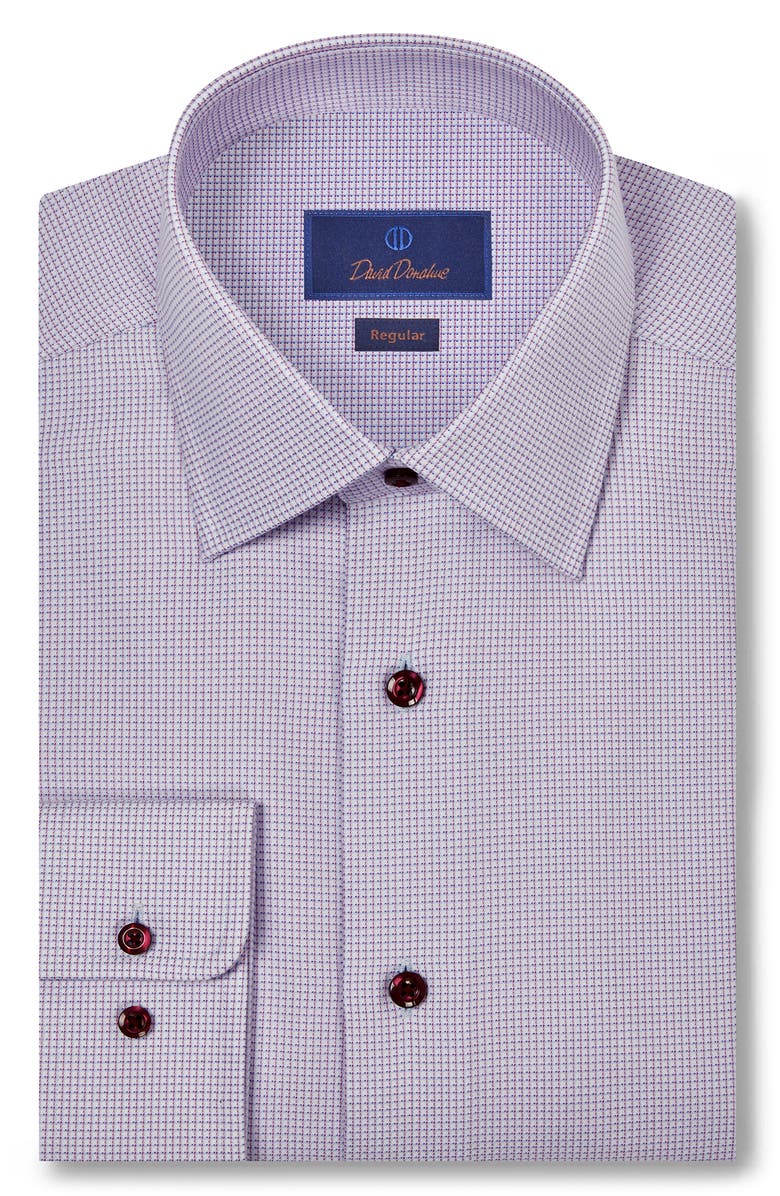 David Donahue Regular Fit Microdobby Dress Shirt, Main, color,