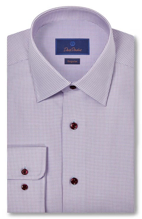 Regular Fit Microdobby Dress Shirt
