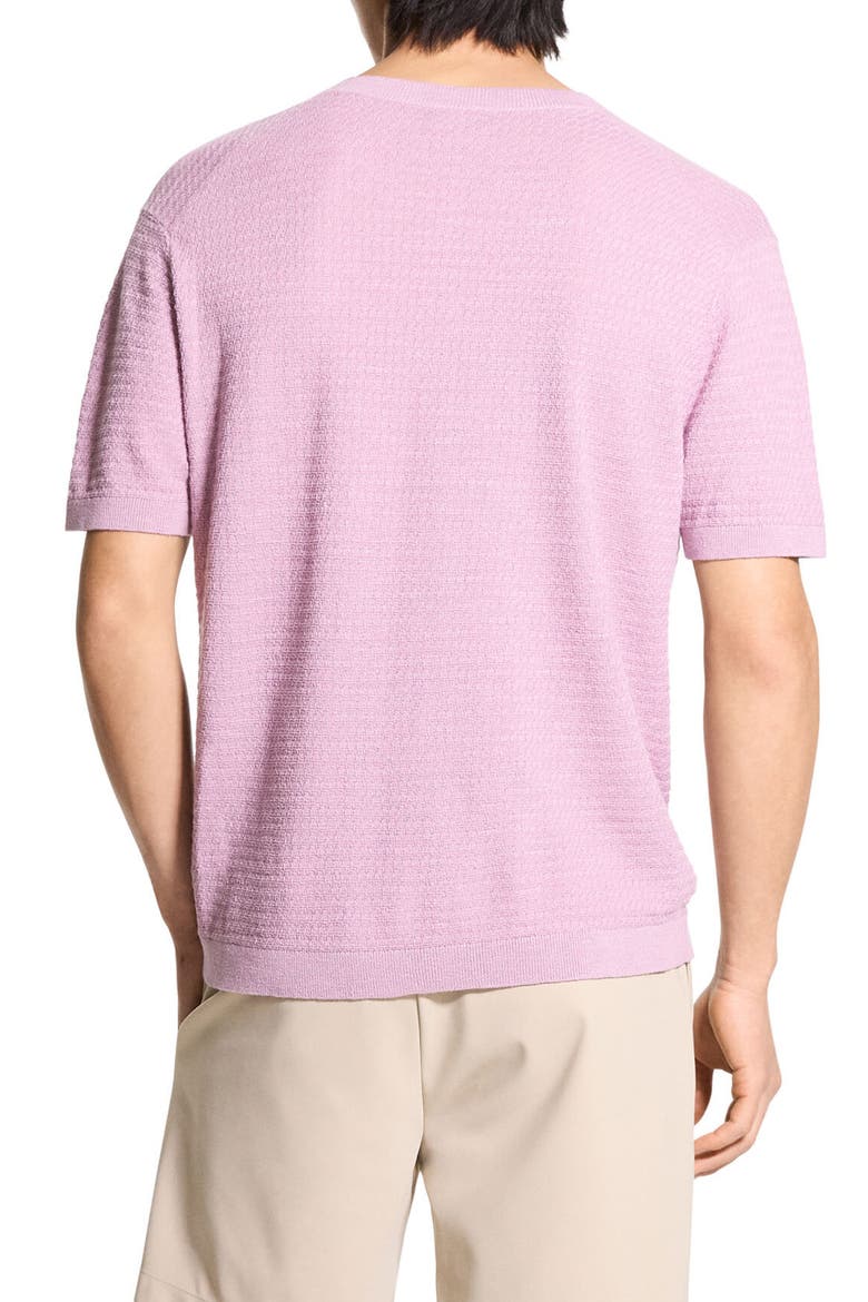 Kolben Short Sleeve Linen & Cotton Blend Crewneck Sweater, Alternate, color, PALE MAUVE - TV6