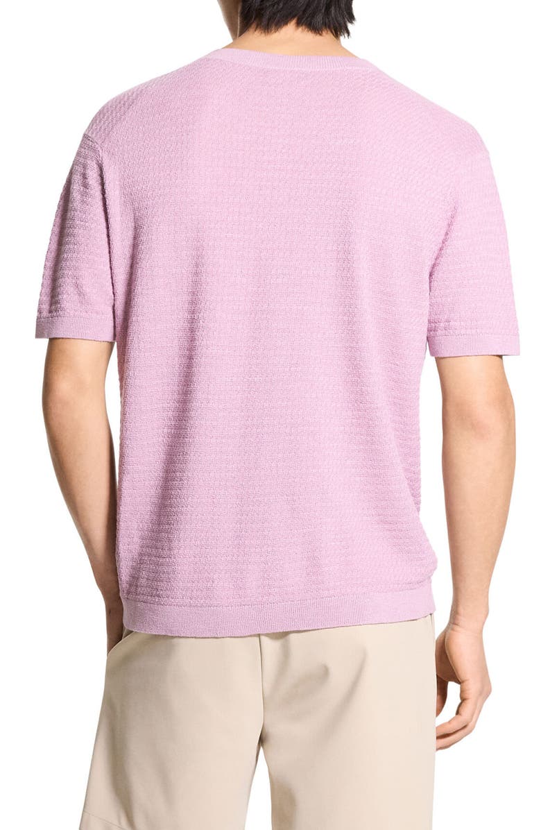 Theory Kolben Short Sleeve Linen 
Cotton Blend Crewneck Sweater, Alternate, color, Pale Mauve - Tv6