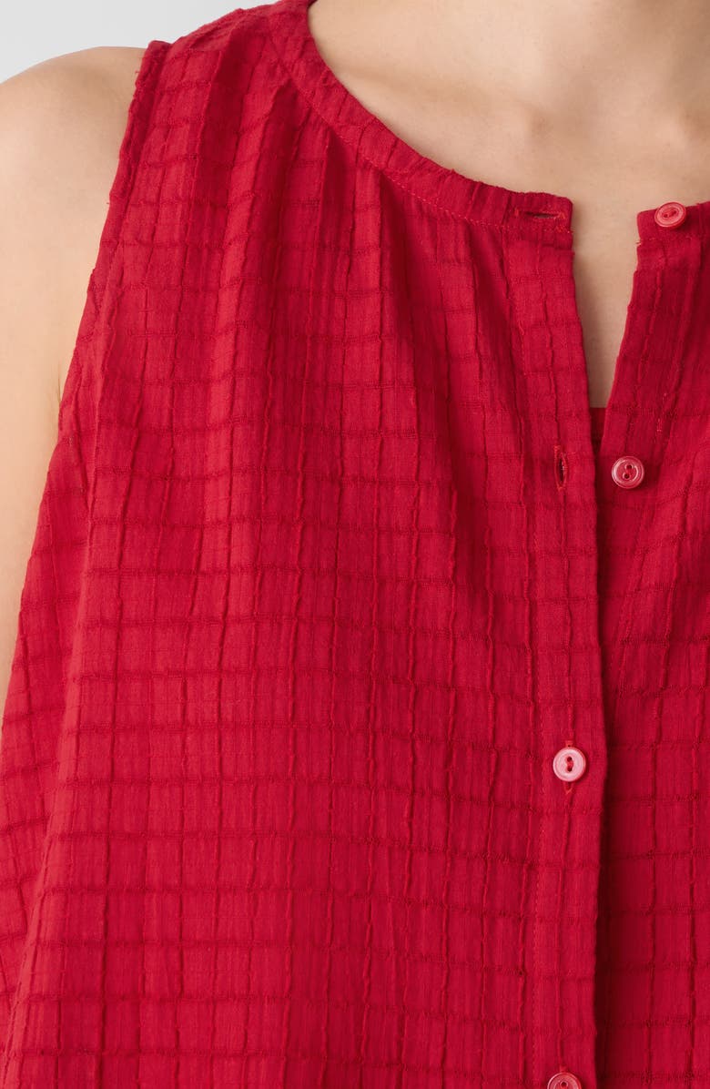 Eileen Fisher Jewel Neck Organic Cotton Vest, Alternate, color, Crimson