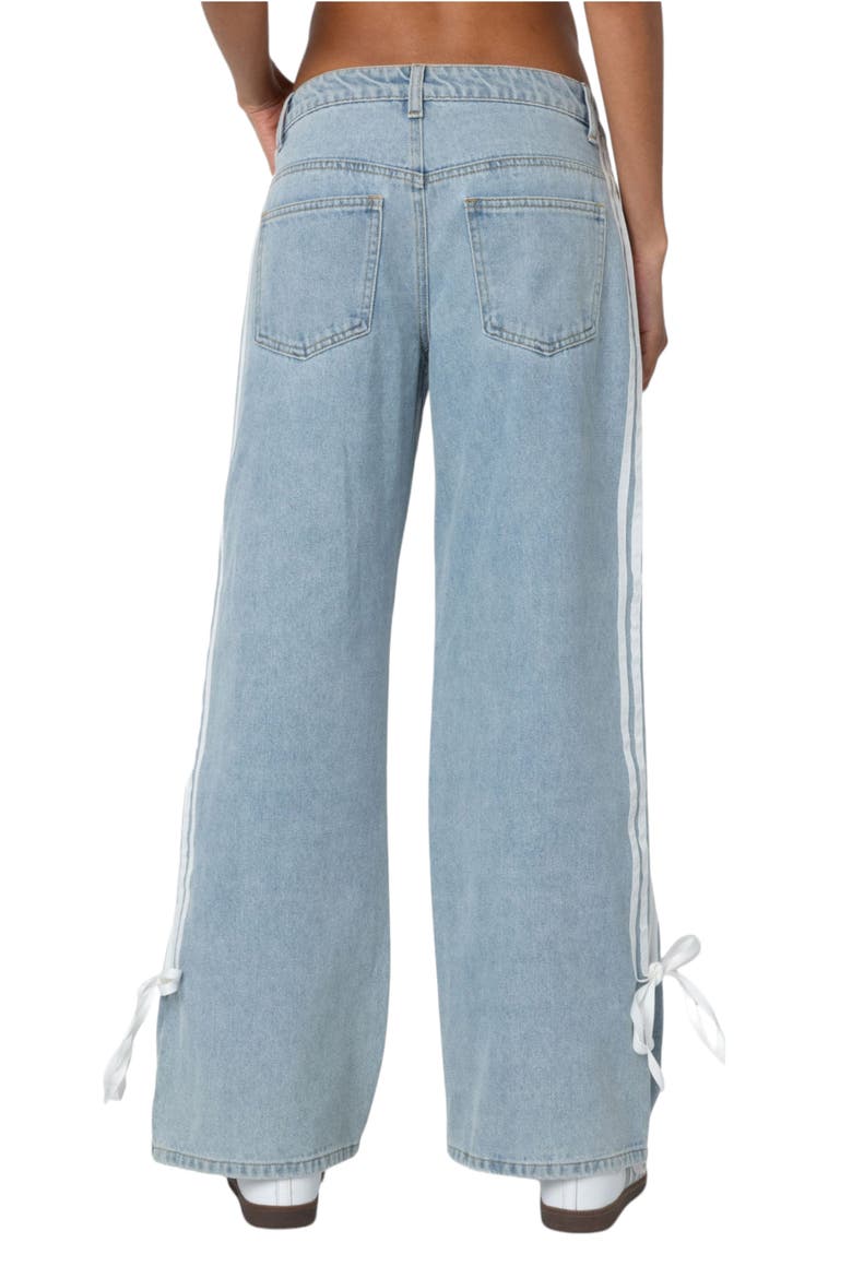 Ribbon Stripe Baggy Low Rise Jeans, Alternate, color, LIGHT-BLUE