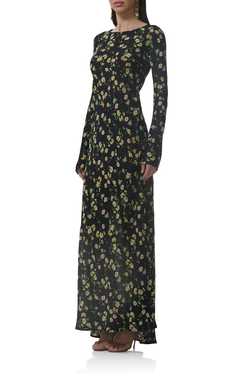 AFRM Jetta Floral Long Sleeve Maxi Dress, Alternate, color, Citrus Daisy