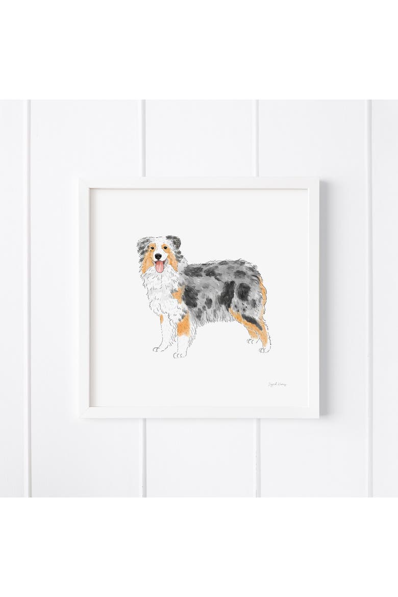 Aussie Dog Framed Museum Quality 12" x 12" Art Print, Main, color, Multicolored