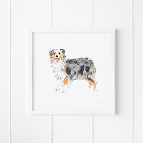 Aussie Dog Framed Museum Quality 12" x 12" Art Print