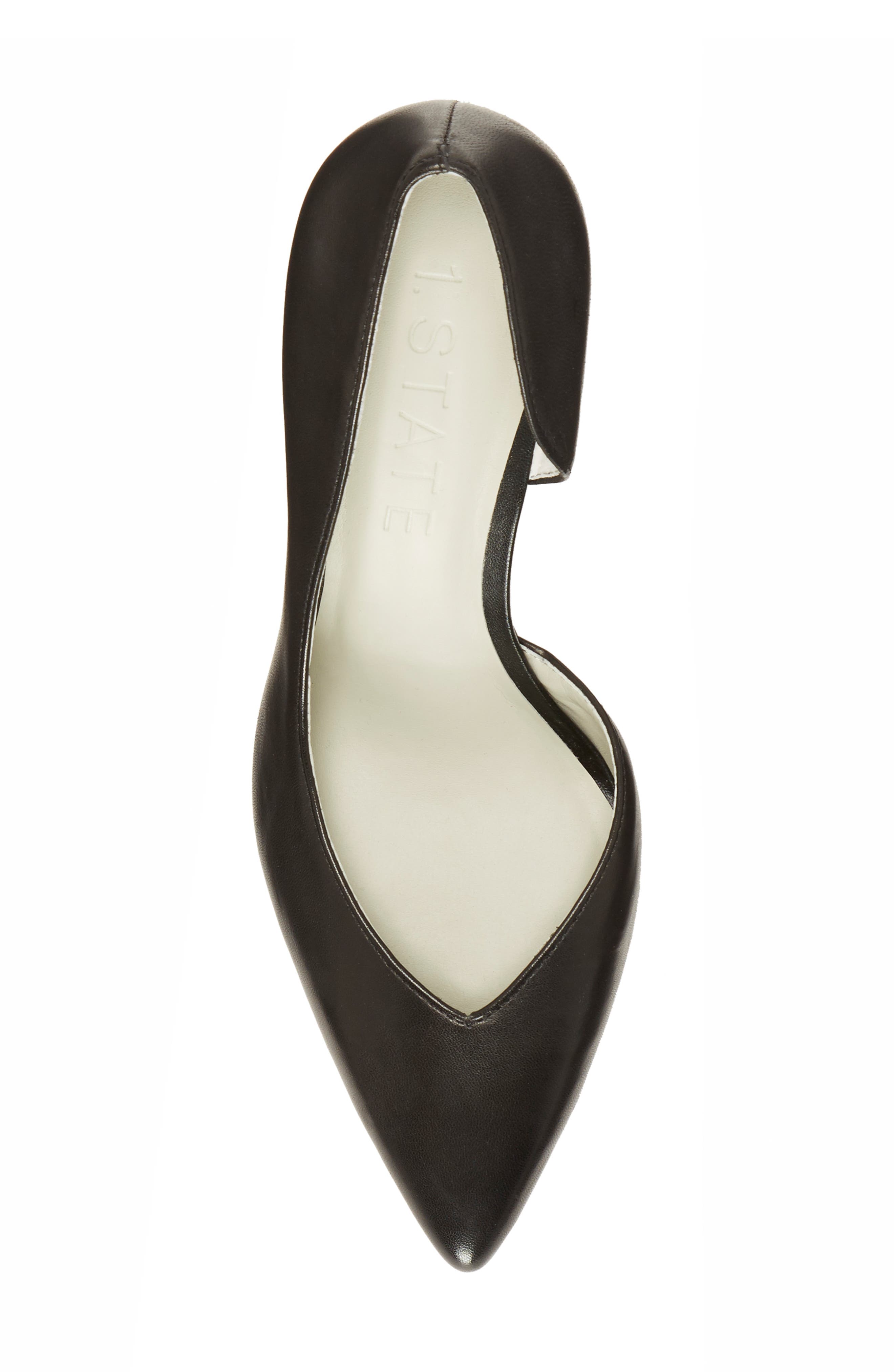 Sisteen Half d'Orsay Pump, Alternate, color, BLACK LEATHER
