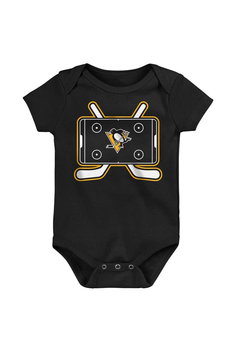 Infant & Newborn Outerstuff Pittsburgh Penguins Littlest Player Three-Pack Bodysuit Set, Alternate, color, Cream