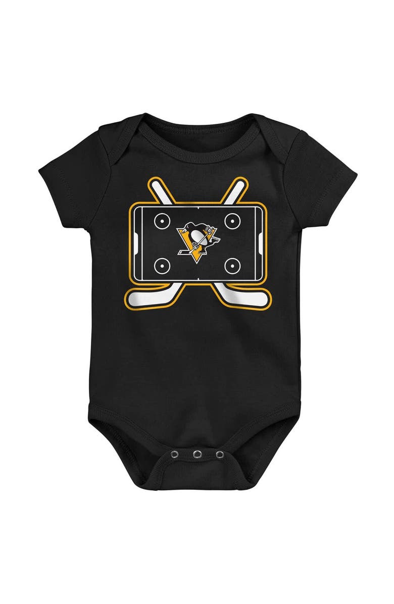 Outerstuff Infant & Newborn Outerstuff Pittsburgh Penguins Littlest Player Three-Pack Bodysuit Set, Alternate, color, Cream