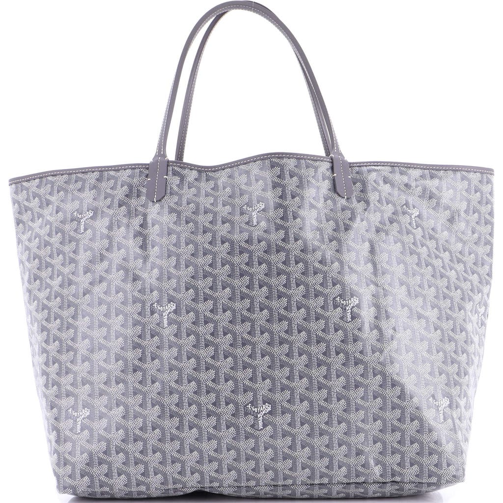 Pre-owned Goyard Goyard Saint Louis Tote Coated Canvas Gm In Gray