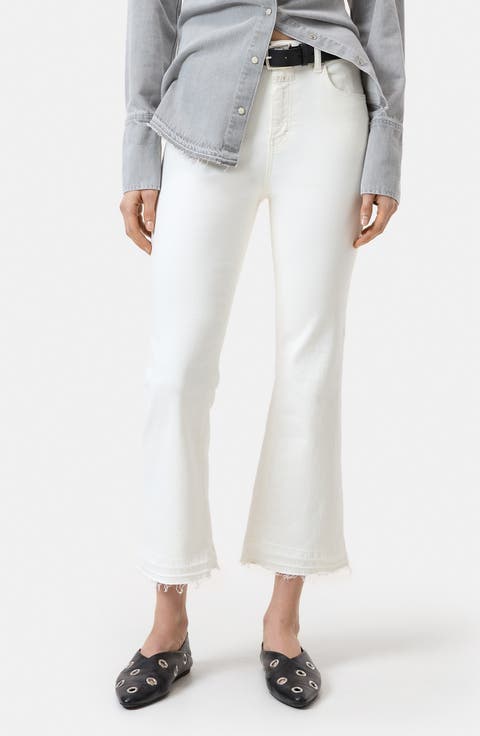 Hi-Sun Crop Flare Leg Jeans (Ivory)