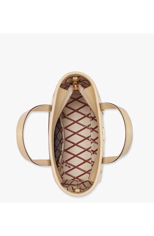 Mcm Mini Tony Printed Canvas Tote Bag In Brown