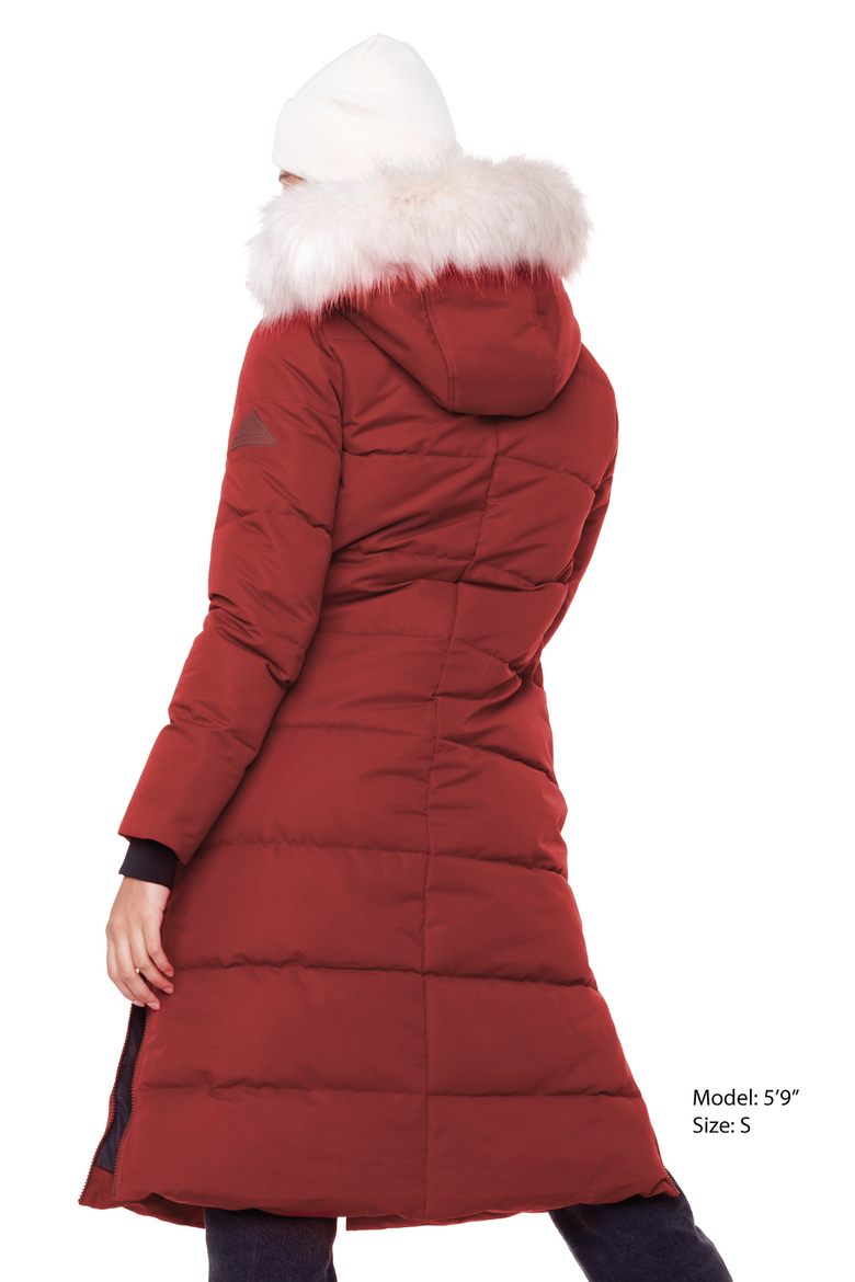 KLUANE - Vegan Down Ultra Long Winter Parka, Alternate, color, RED