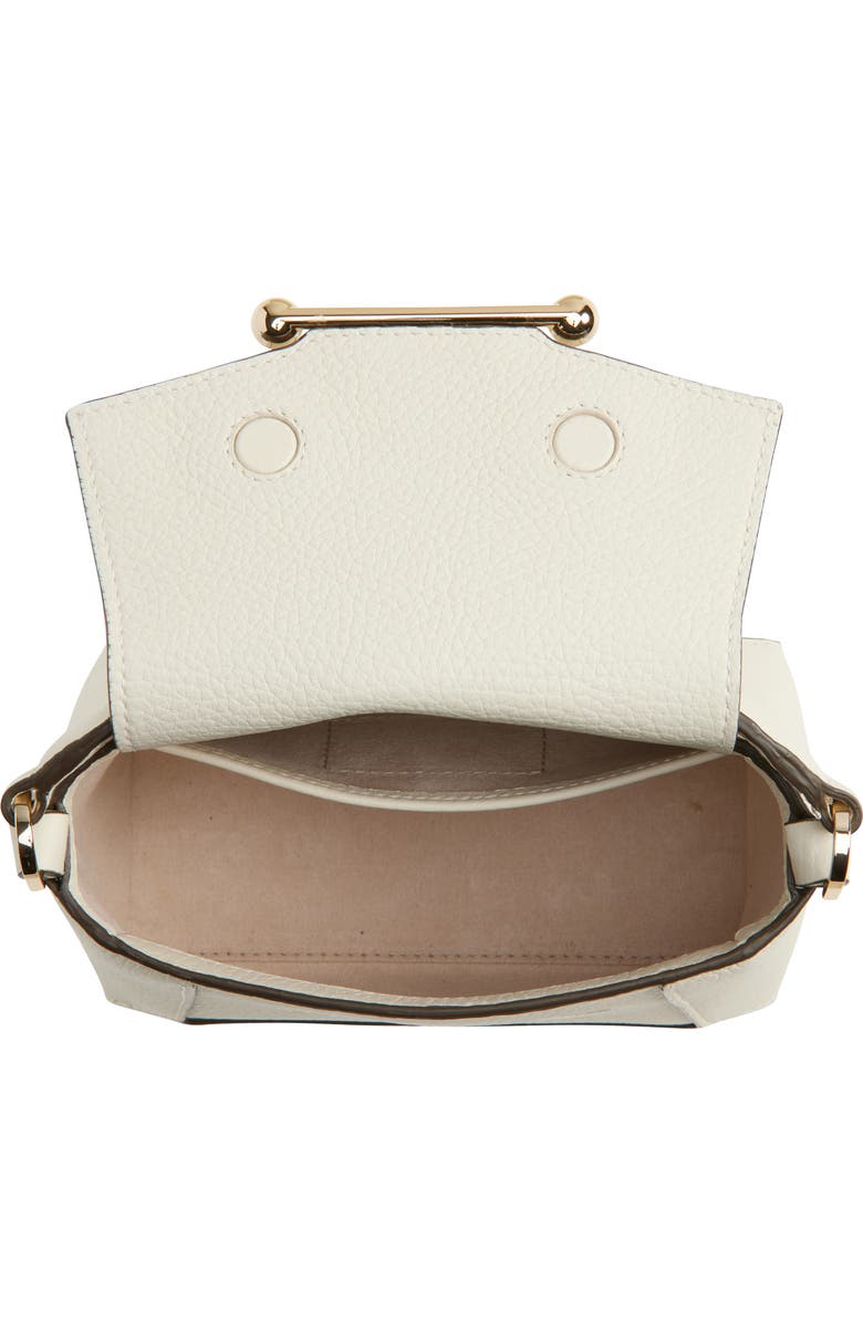 Strathberry Nano Mosaic Grained Leather Top Handle Bag, Alternate, color, Vanilla