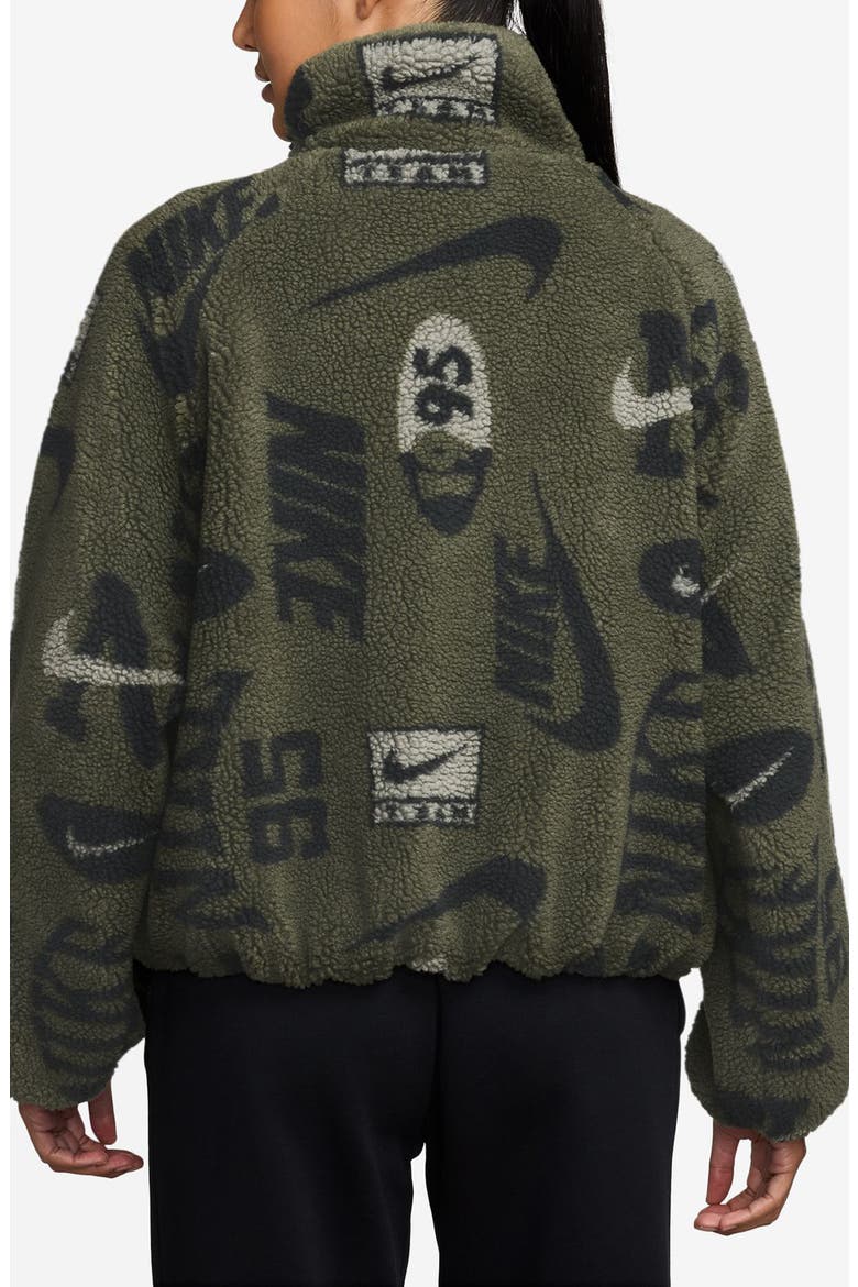 Sportswear Street High Pile Fleece Jacket, Alternate, color, MEDIUM OLIVE/ OLIVE/ SAIL