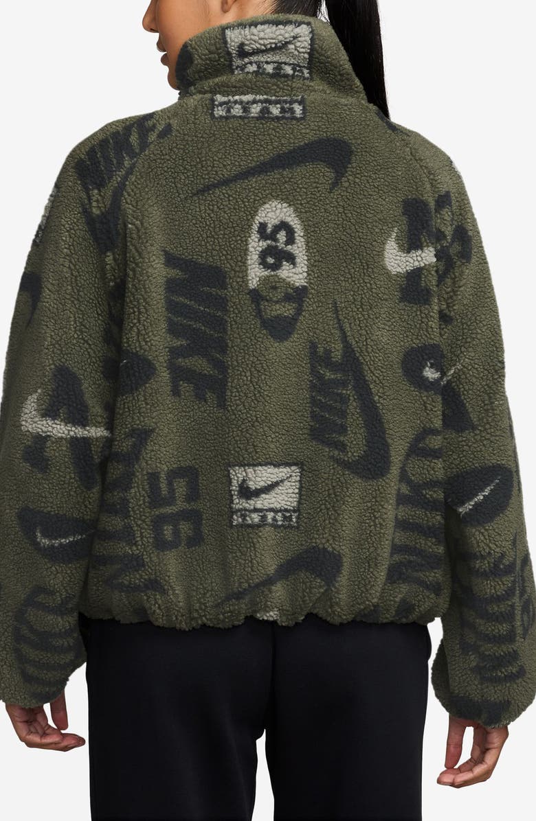Nike Sportswear Street High Pile Fleece Jacket, Alternate, color, Medium Olive/ Olive/ Sail