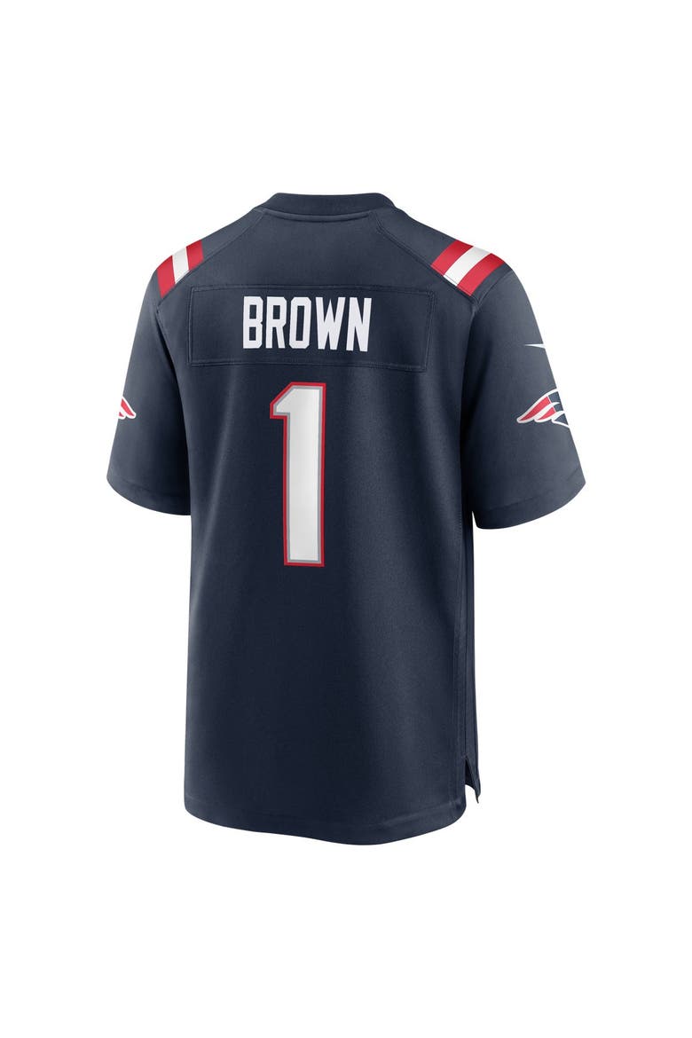 Youth Nike A.J. Brown Navy New England Patriots Team Game Jersey, Alternate, color, Navy