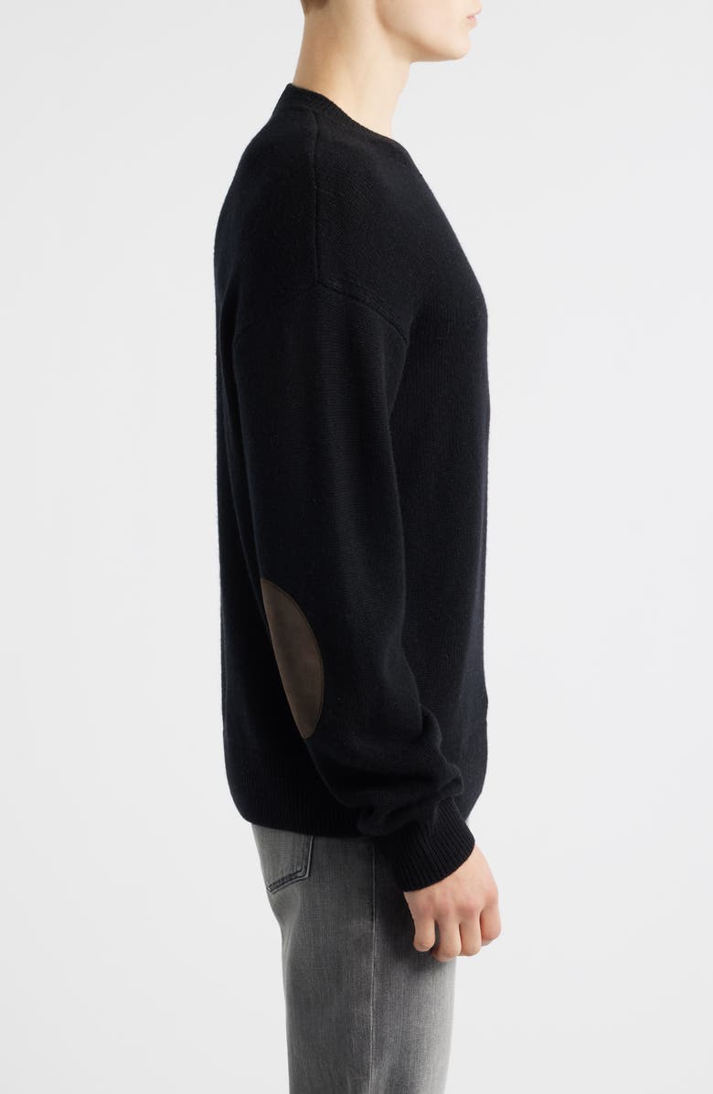FRAME Elbow Patch Wool & Cashmere Sweater, Alternate, color, Black