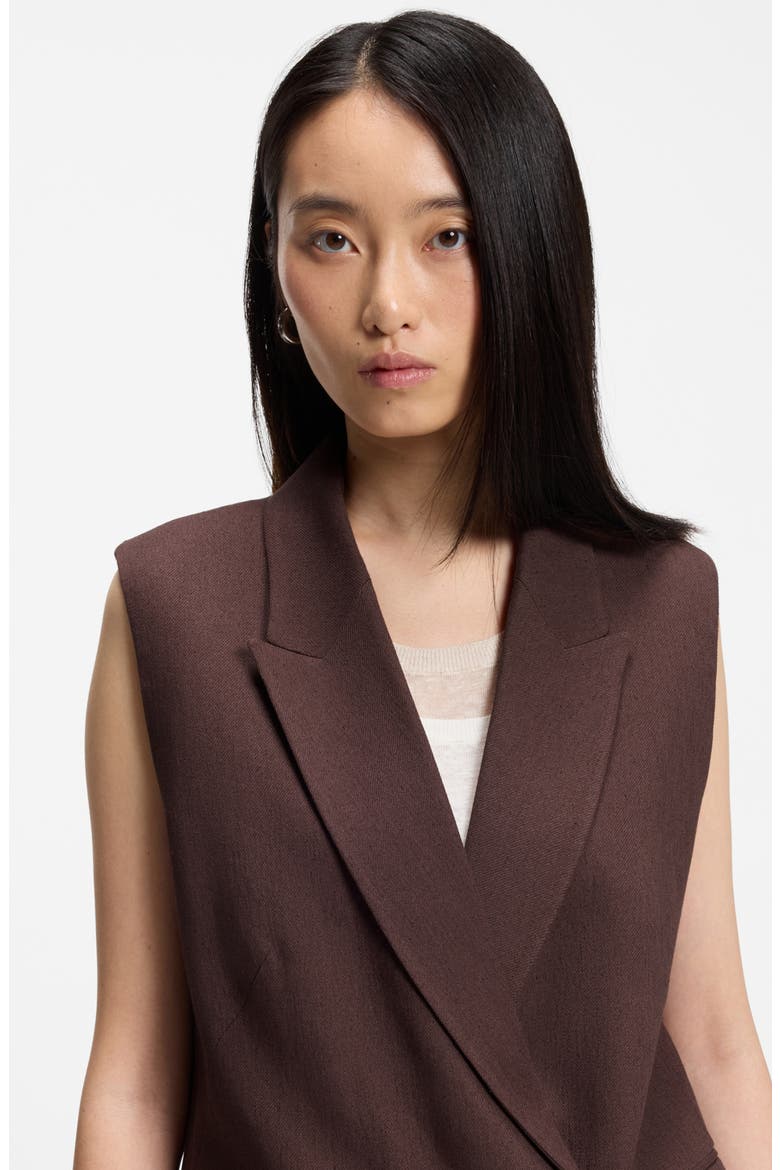 Jankania Linen Blend Vest, Alternate, color, MOCHA