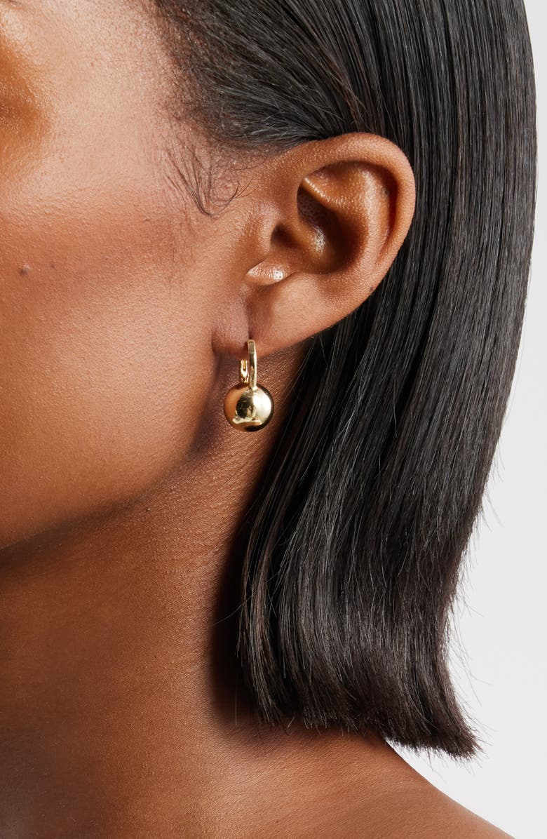 Nordstrom Orb Drop Huggie Hoop Earrings, Alternate, color, Gold