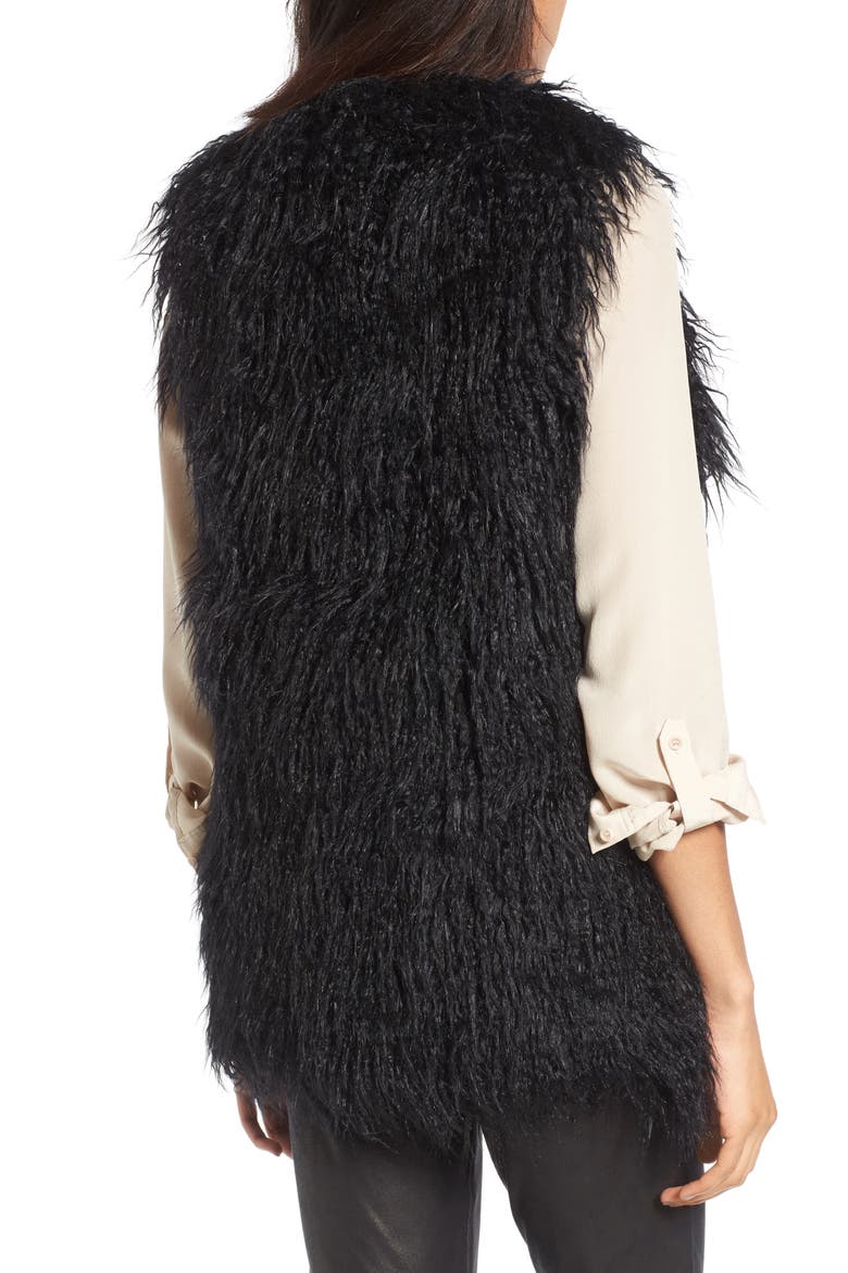 Faux Fur Vest, Alternate, color, BLACK COMBO