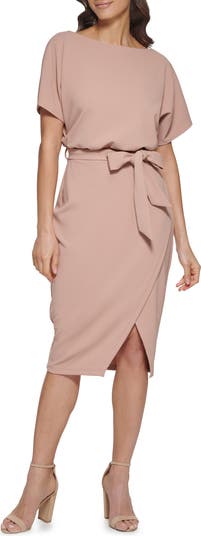 Tie Front Blouson Dress