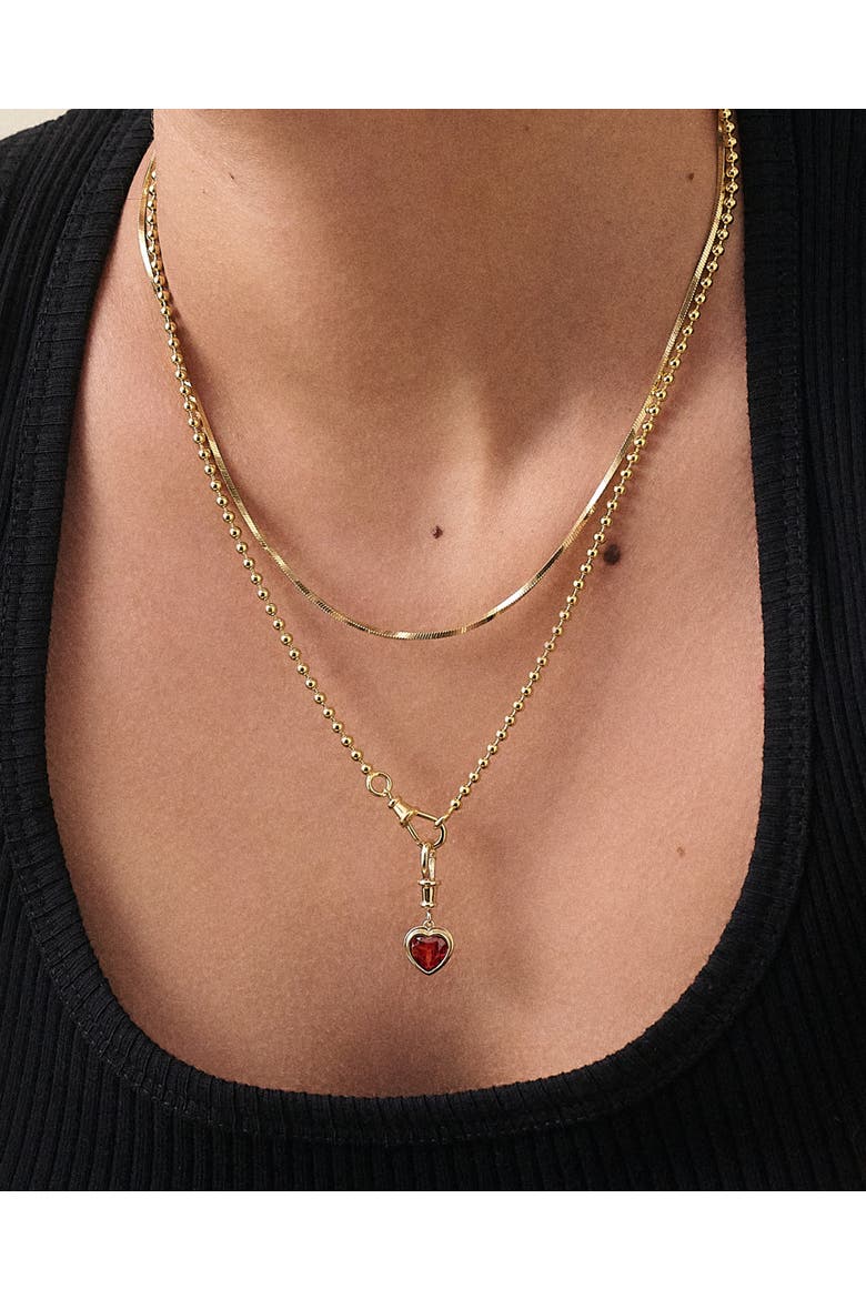 Heart Red Garnet Necklace, Alternate, color, Red Garnet