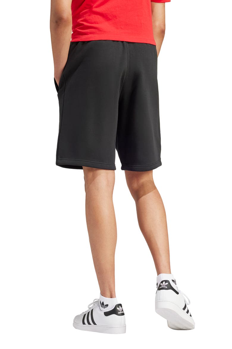Trefoil Essentials Sweat Shorts, Alternate, color, BLACK