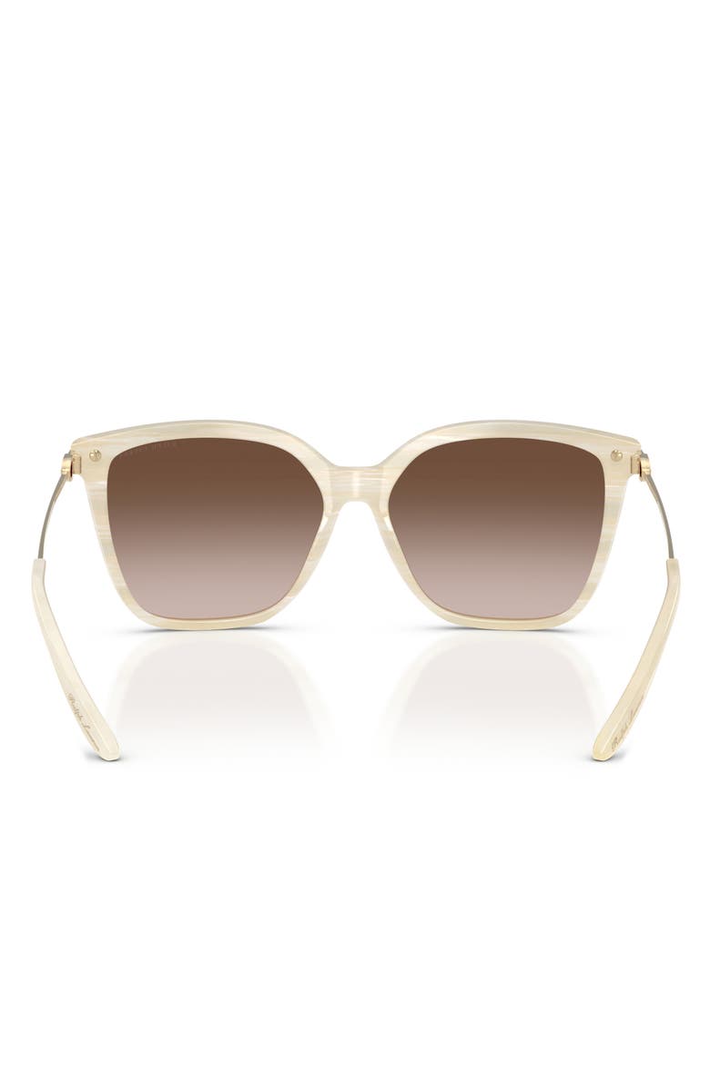 Ralph Lauren The Jacquie 57mm Gradient Irregular Sunglasses, Alternate, color, Cream Horn / Gradient Brown