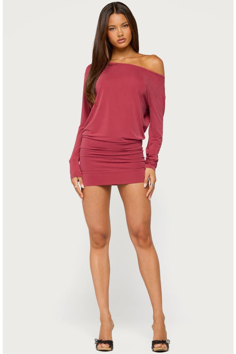 Peila Off the Shoulder Minidress, Alternate, color, RED