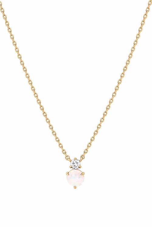 Bearfruit Jewelry 14k Gold Plated Deux Birthstone Necklace Personal Holiday Gift Idea in Opal/october  product